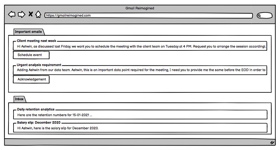 Applying the framework on Gmail