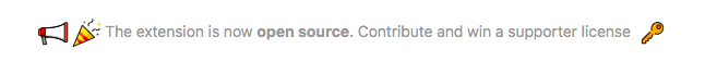Contribute to the extension and win a supporter license key Contribute to the extension and win a supporter license key